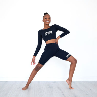 Platinum Pro Dance Long Sleeve Fitted Crop Top