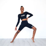 Platinum Pro Dance Long Sleeve Fitted Crop Top