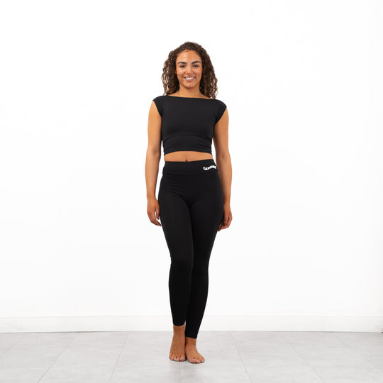Gemini Boat Neck Backless Crop Top