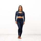 Pandr Fitted Long Sleeve Shrug - Navy