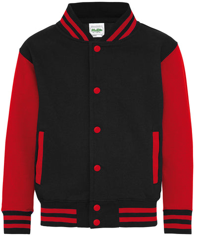 Kids Varsity Jacket - Black/Red