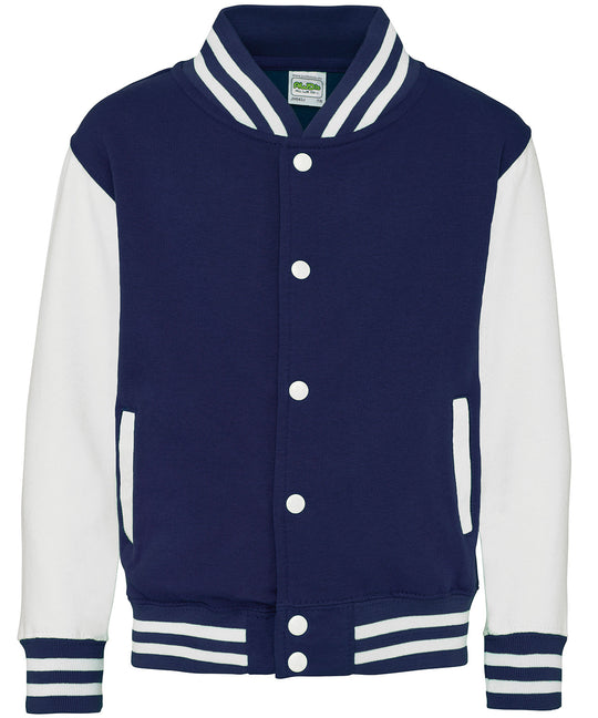 Kids Varsity Jacket - Oxford Navy/White