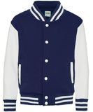 Kids Varsity Jacket - Oxford Navy/White