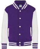 Kids Varsity Jacket - Purple/White