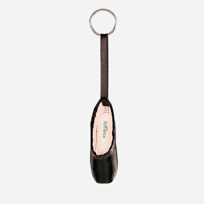 Mini Pointe Shoe Keyring - Black