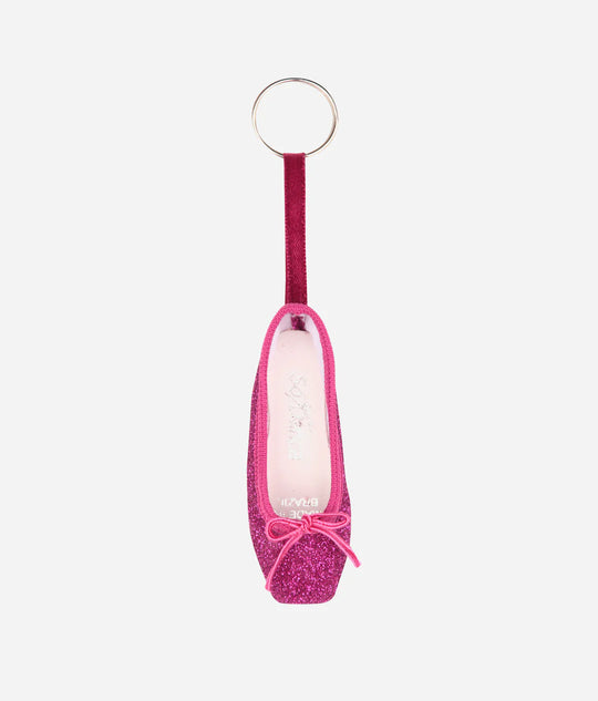 Mini Pointe Shoe Glitter Keyring