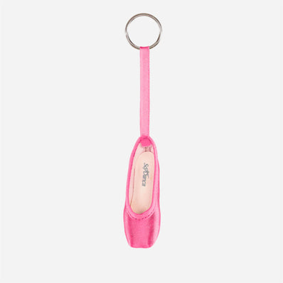 Mini Pointe Shoe Keyring - Hot Pink
