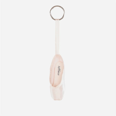 Mini Pointe Shoe Keyring - White