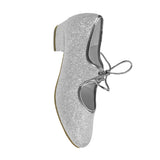 Glitter Tap Shoe Low Heel - Silver