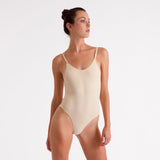 Silky Invisible Low Back Camisole With Clear Adjustable Straps - Nude