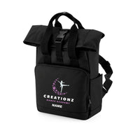 Creationz Dance Academy Black Mini Roll Top Backpack