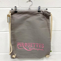 Pirouettes & Ponytails Organic Gymsac GREY