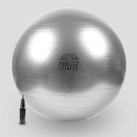 Silver Fitness Ball With Pump