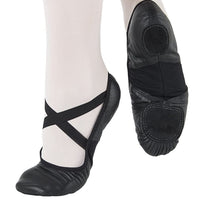 SoDanca Leather Split Sole Stretch Insert Ballet Shoe