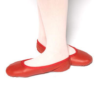 T&P Red Leather Full Sole Ballet Shoe